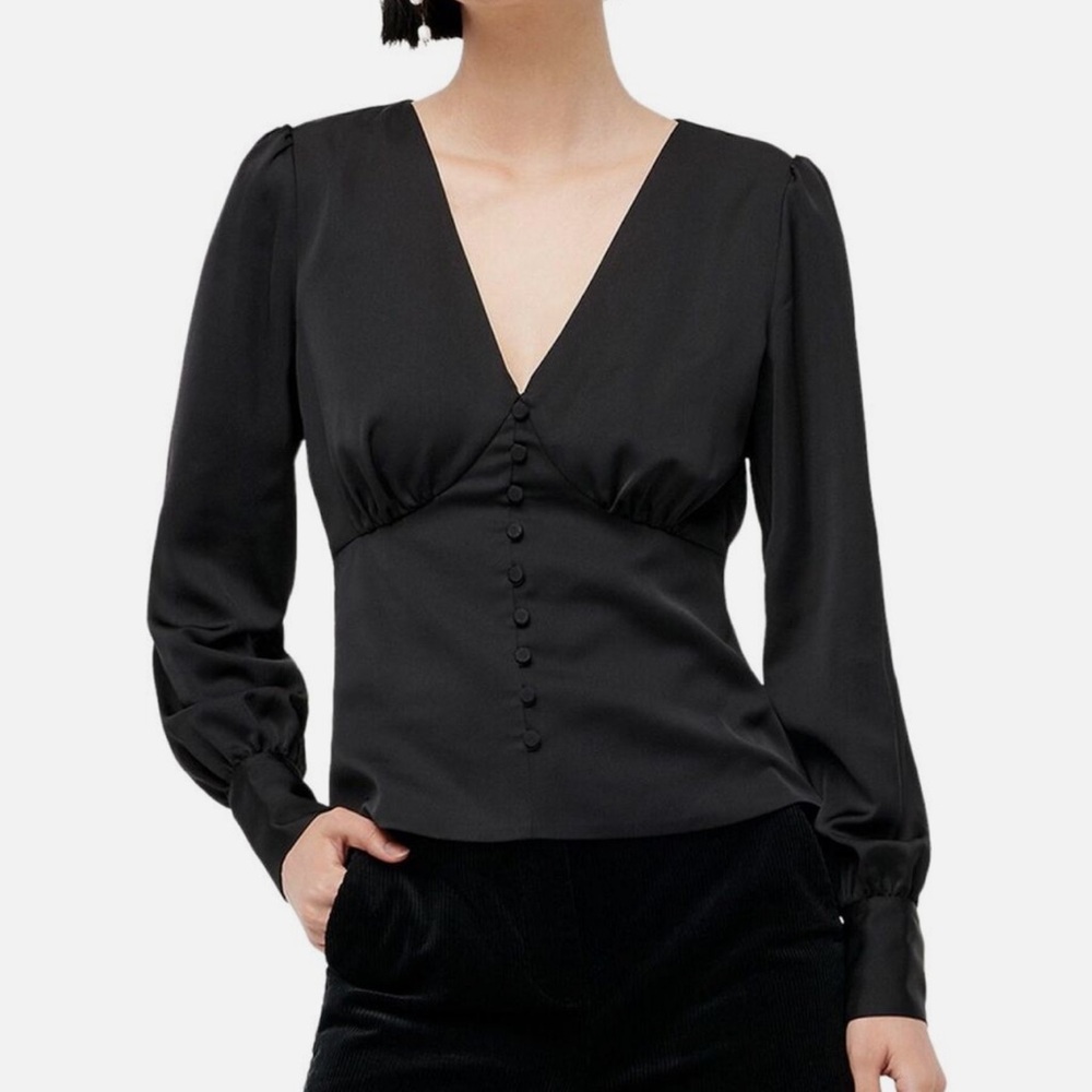 J. Crew satin v-neck blouse size 6